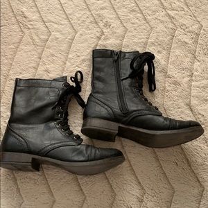 Black combat boots